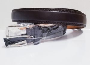 Genuine Glove Leather Dark Brown Belt with Silver-tone Buckle XL 42-44 NWOT